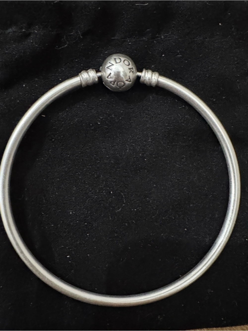 Pandora Silver Tone Round Bangle Bracelet